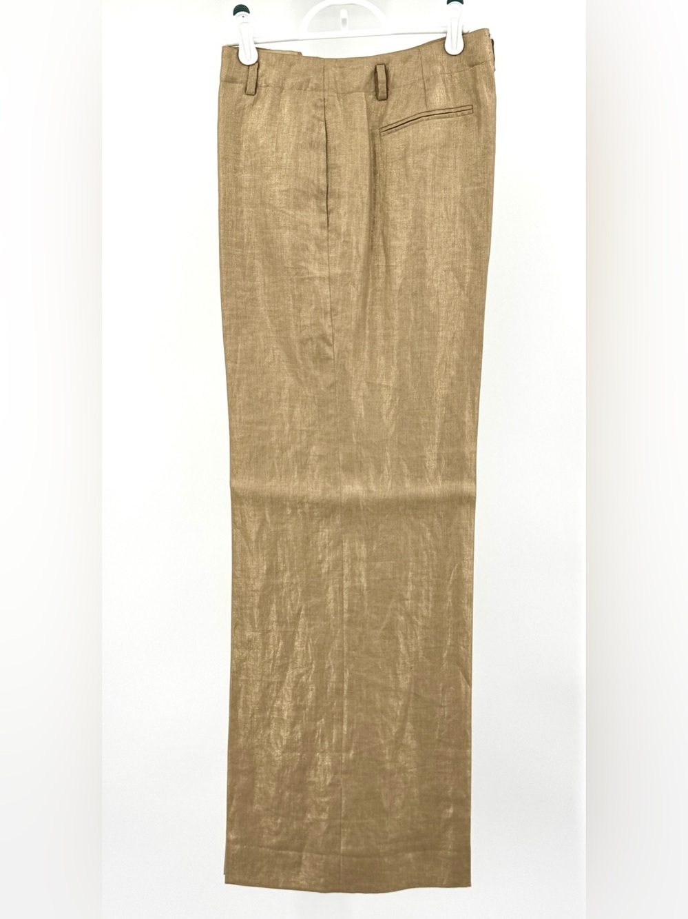 Ralph Lauren Gold Linen straight leg pants women 8 quiet luxury